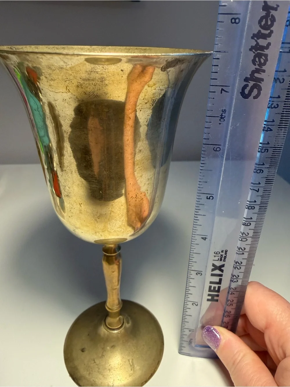 Vintage Brass Antique-Style Gold Metal Goblet - Decorative Home Dining Cup